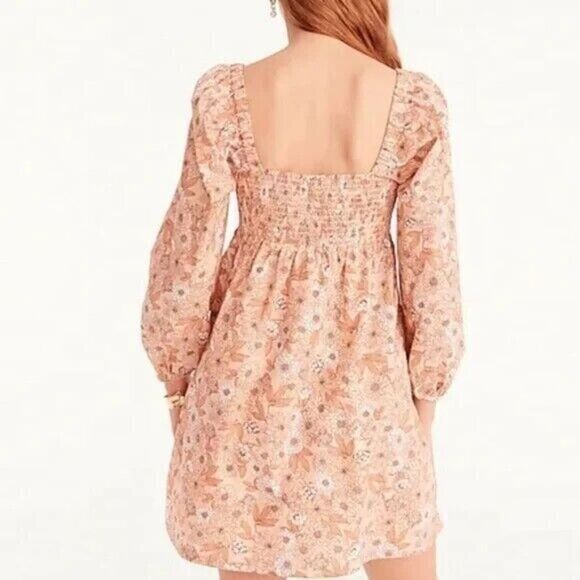 J Crew Babydoll mini Dress Ditzy Floral Puff Sleeve Cottagecore Prairie Peasant - Picture 5 of 16